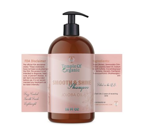 Smooth & Shine Jojoba Oil Shampoo - 16 oz - Full Label